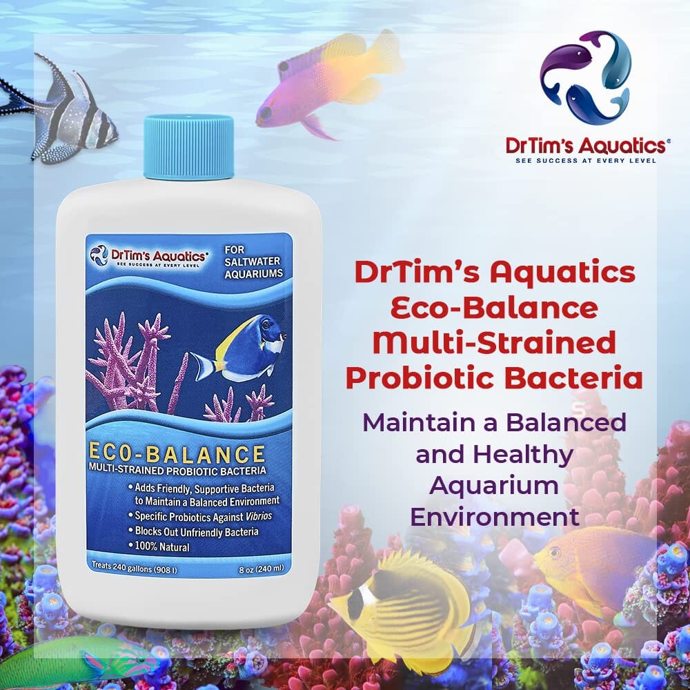 Dr Tim's Aquatics Eco Balance Probiotic Bacteria (240GAL) Saltwater Solution - 8 Oz  