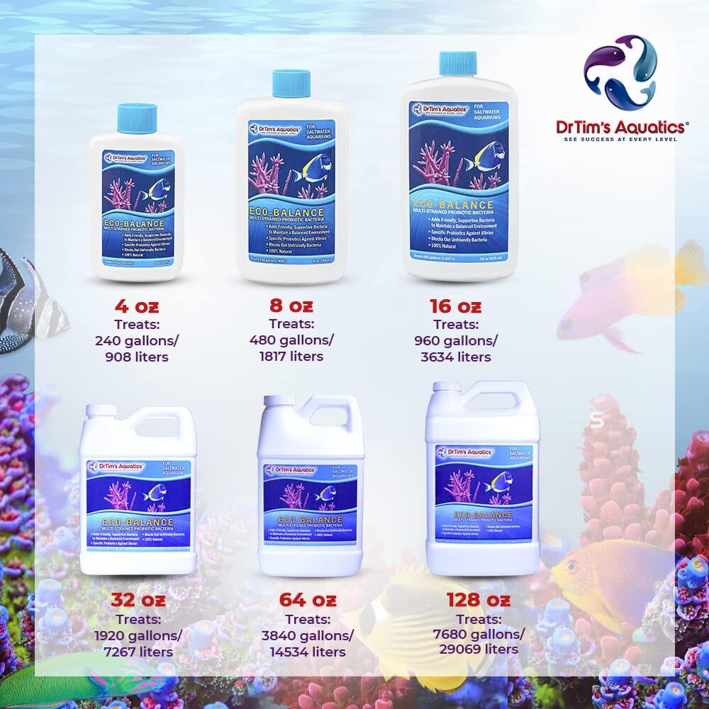 Dr Tim's Aquatics Eco Balance Probiotic Bacteria (240GAL) Saltwater Solution - 8 Oz  