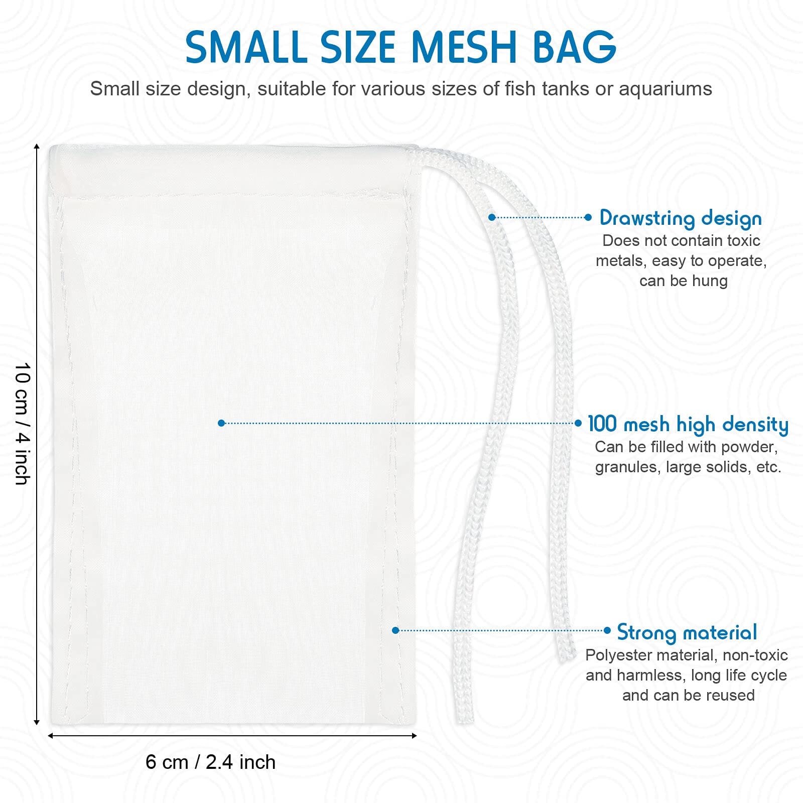 Dr Tim's Aquatics Fine Mesh Bag Individual - 12X6 Inch  