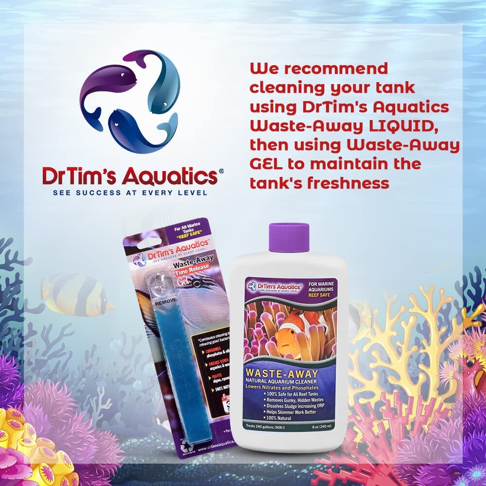 Dr Tim's Aquatics Marine Waste Away Gel Saltwater Aquarium Solution - Large - 2 Pack  