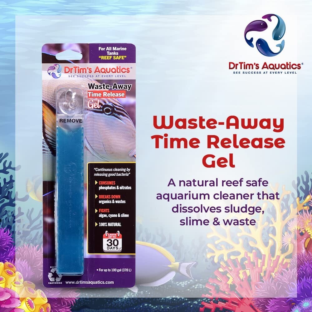 Dr Tim's Aquatics Marine Waste Away Gel Saltwater Aquarium Solution - Large - 2 Pack  