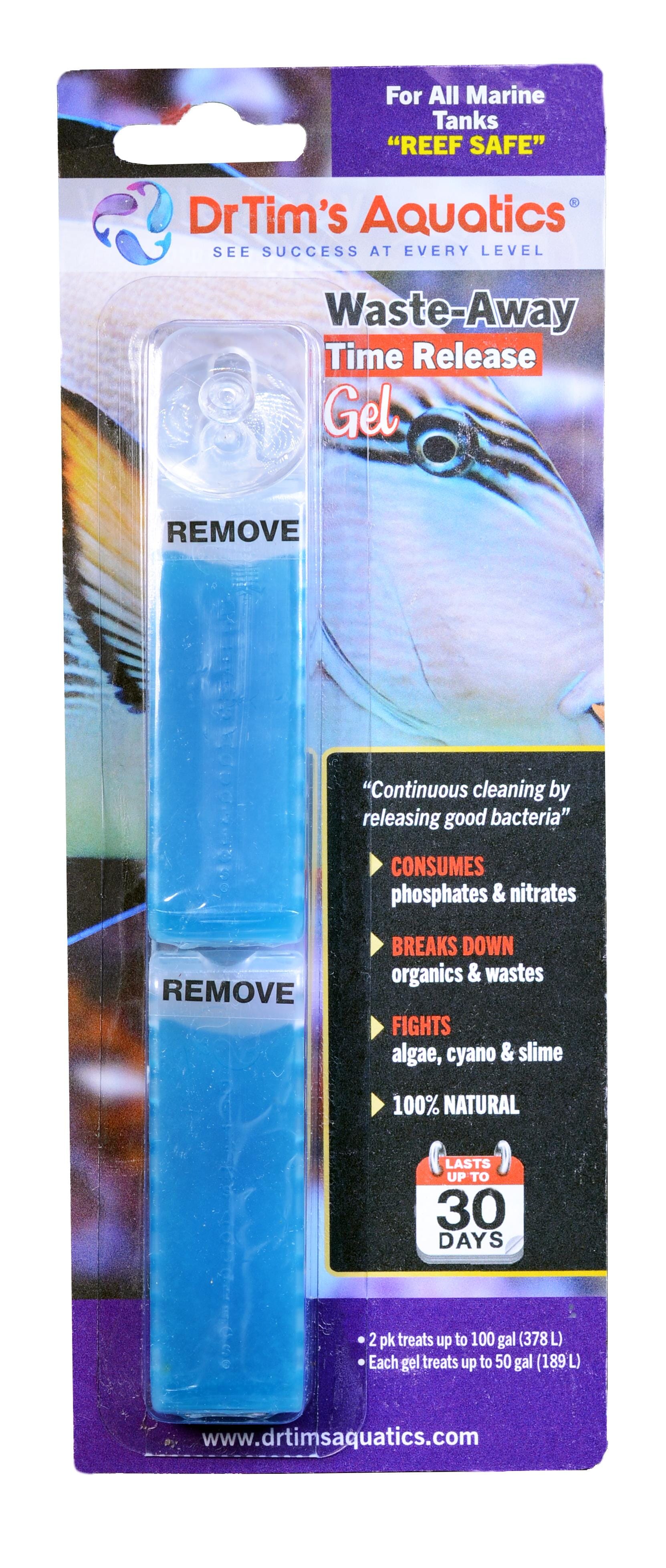 Dr Tim's Aquatics Marine Waste Away Gel Saltwater Aquarium Solution - Medium - 2 Pack  