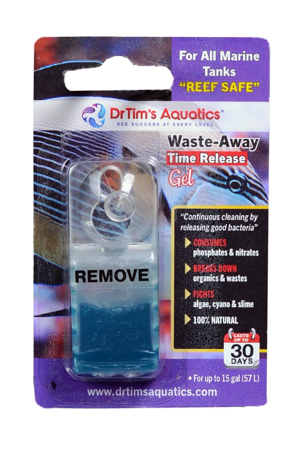 Dr Tim's Aquatics Marine Waste Away Gel Saltwater Aquarium Solution - Small  