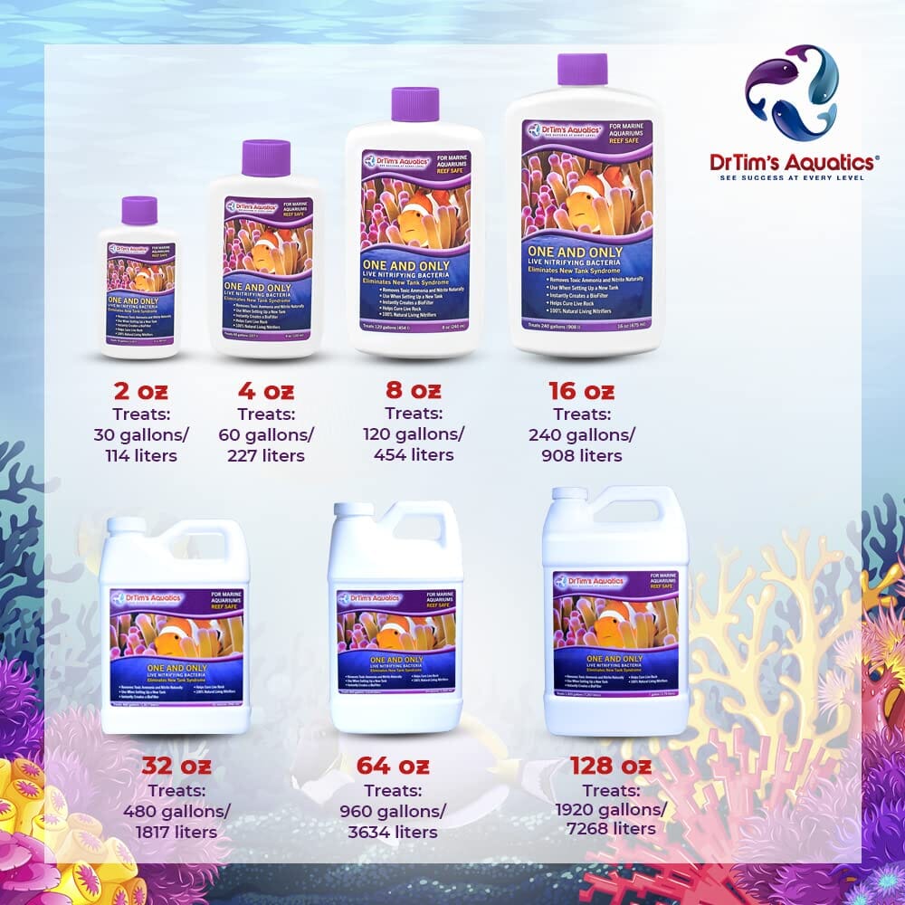 Dr Tim's Aquatics One and Only Live Nitrifying Bacterial Reef Solution - (240GAL) - 16 Oz  