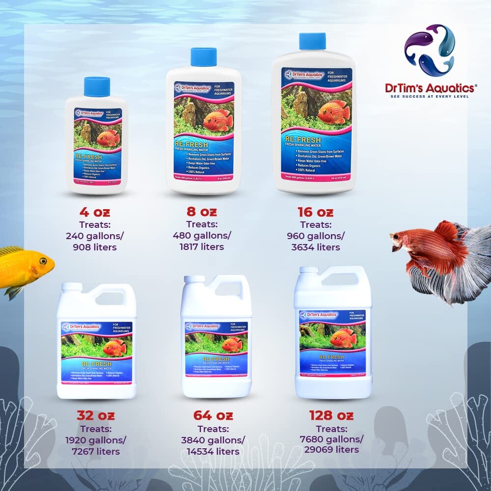 Dr Tim's Aquatics Re-Fresh Revitalizer Freshwater Aquarium Solution (240GAL) - 4 Oz  