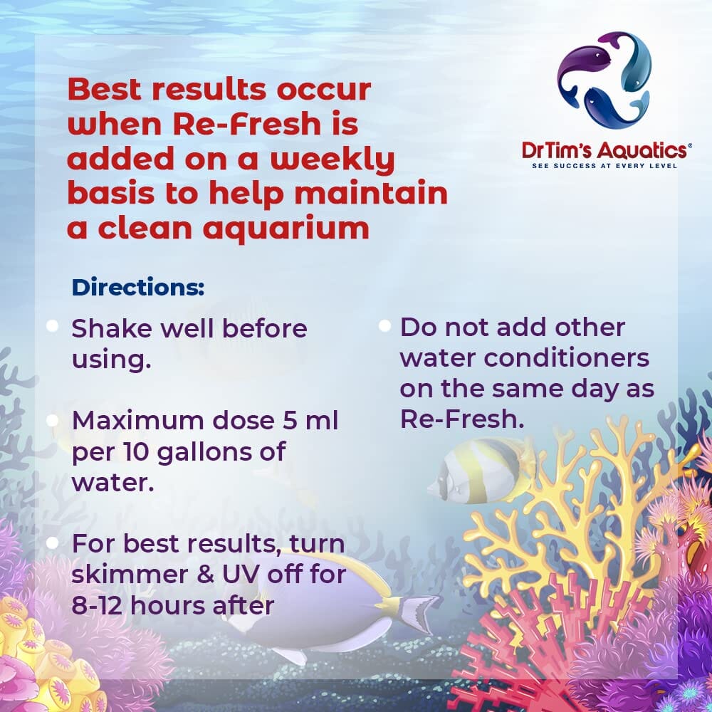 Dr Tim's Aquatics Re-Fresh Revitalizer Reef Aquarium Solution - 8 Oz - (480GAL)  