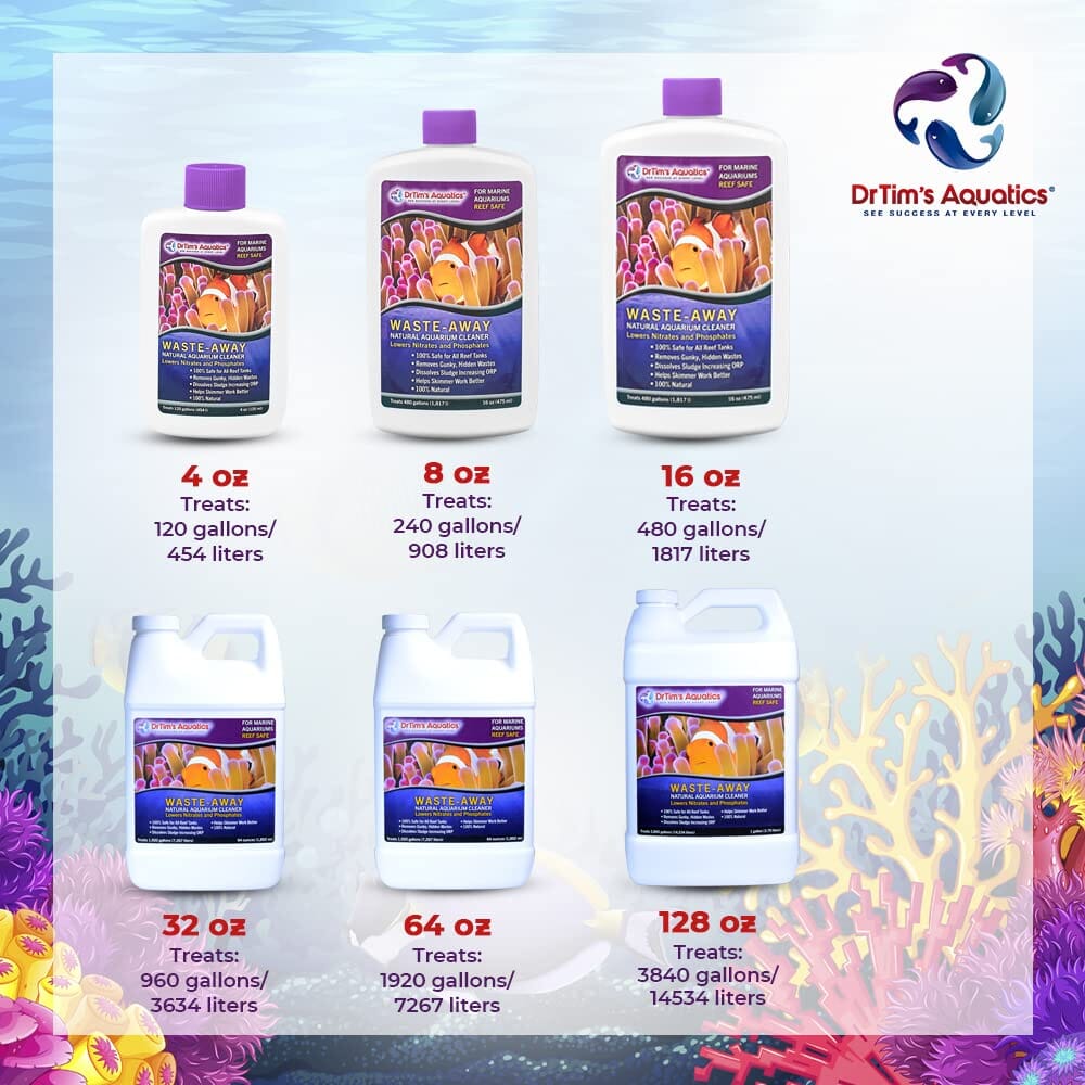 Dr Tim's Aquatics Reef Waste Away Reef Aquarium Solution (240GAL) - 8 Oz  