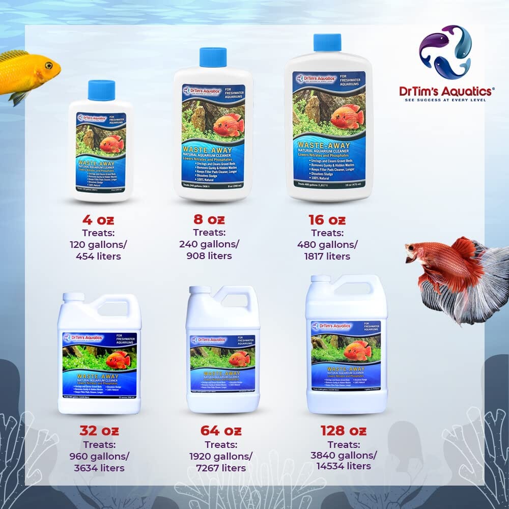 Dr Tim's Aquatics Reef Waste Away Reef Aquarium Solution (480GAL) - 16 Oz  