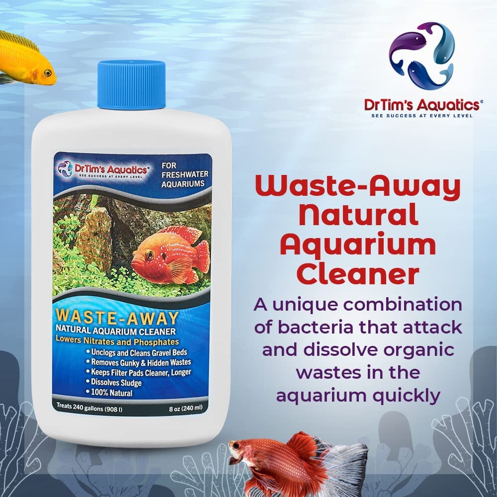 Dr Tim's Aquatics Waste-Away Liquid Natural Aquarium Freshwater Cleaner - (120GAL) - 4 Oz  