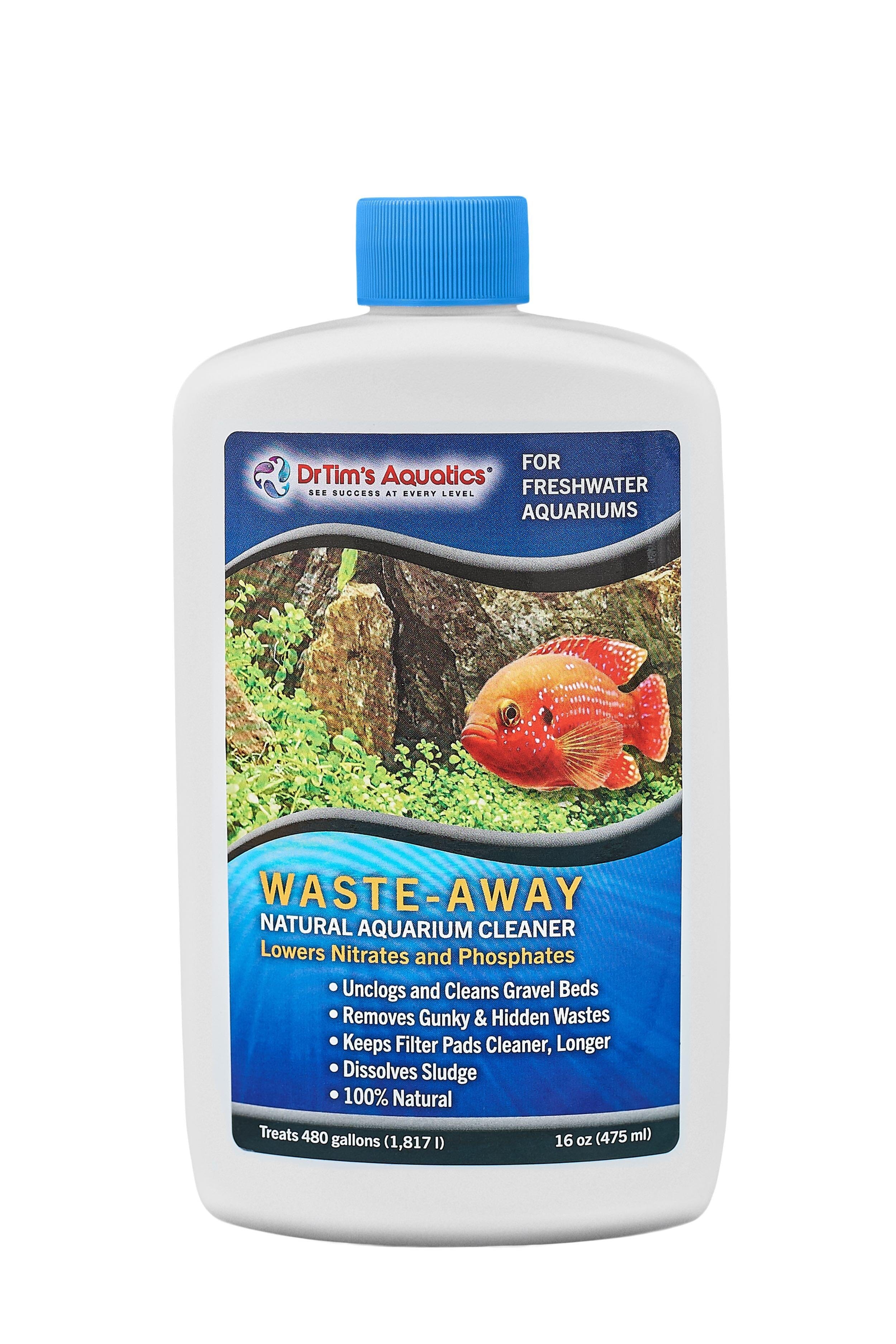 Dr Tim's Aquatics Waste-Away Liquid Natural Aquarium Freshwater Cleaner - (480GAL) - 16 Oz  