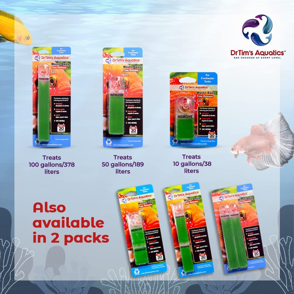 Dr Tim's Aquatics Waste-Away Time Release Gel for Freshwater Betta - (20GAL) - 2 Pack  