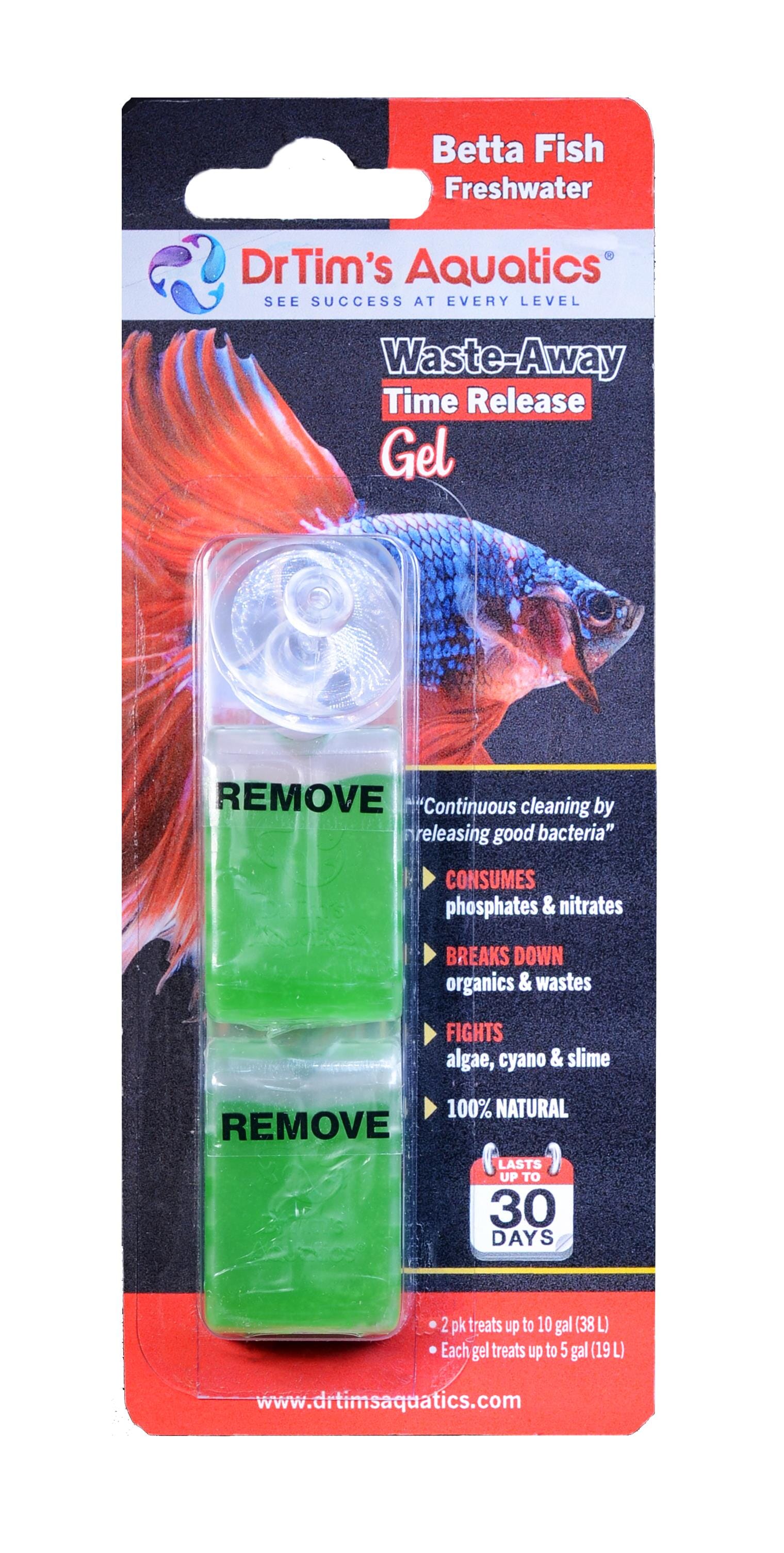 Dr Tim's Aquatics Waste-Away Time Release Gel for Freshwater Betta - (20GAL) - 2 Pack  