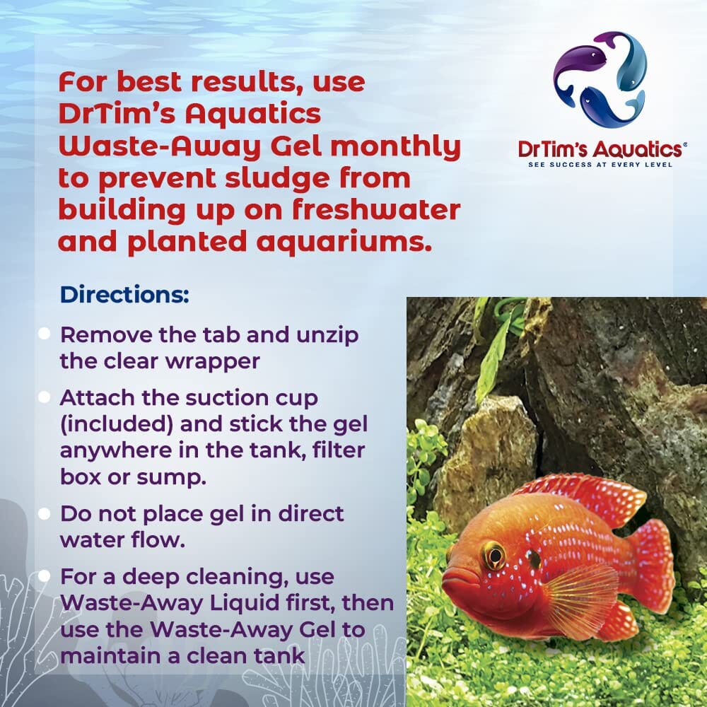 Dr Tim's Aquatics Waste-Away Time Release Gel for Freshwater Shrimp - (10GAL)  