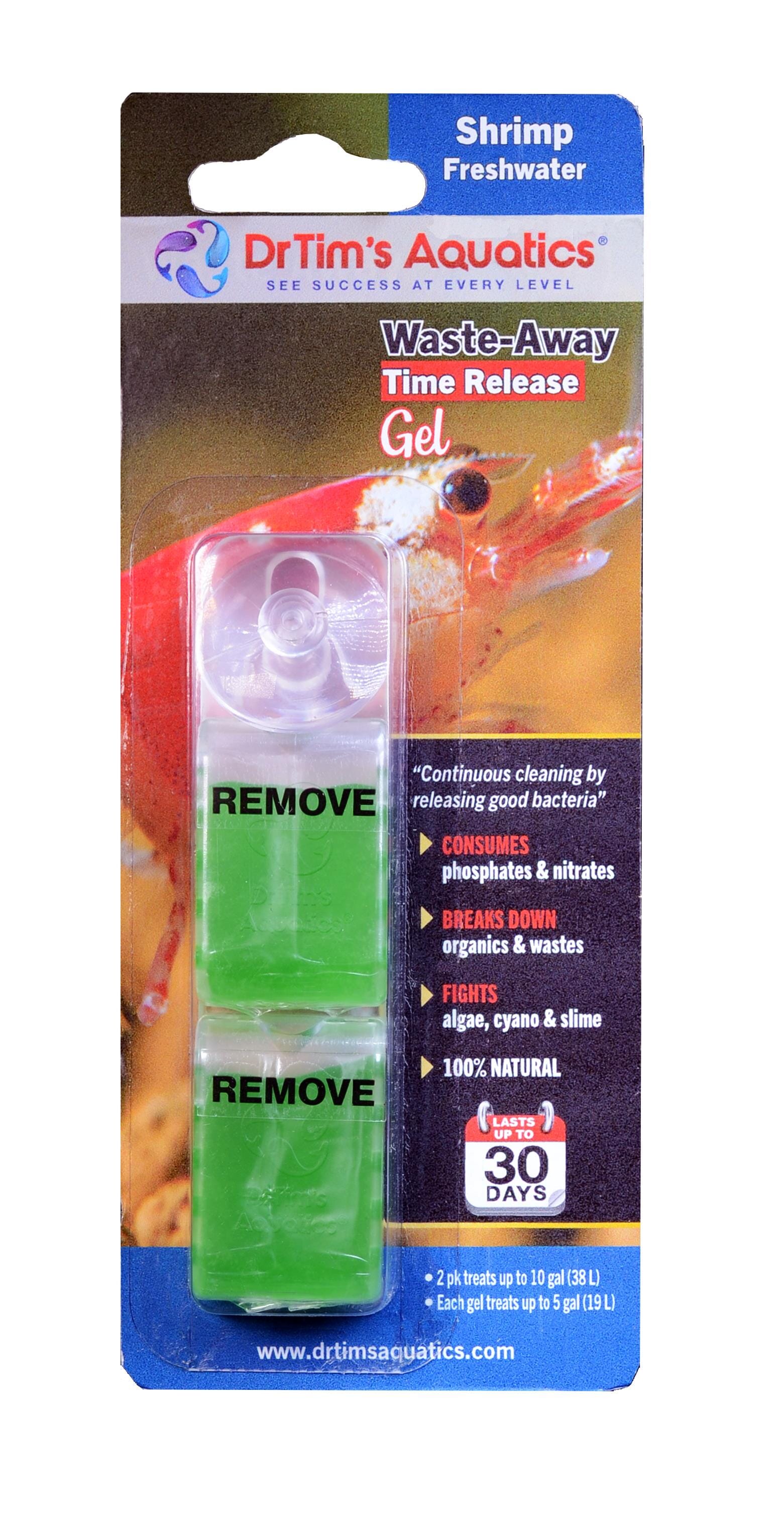 Dr Tim's Aquatics Waste-Away Time Release Gel for Freshwater Shrimp - (20GAL) - 2 Pack  