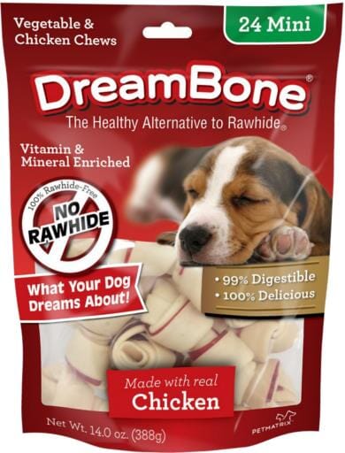 Dreambone Chicken Natural Dog Chews - Mini - 24 Pack  