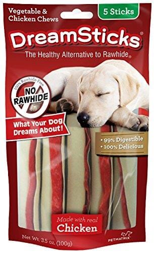 Dreambone Dream Sticks Natural Chicken and Veggie Dog Chews - 5 Pack  