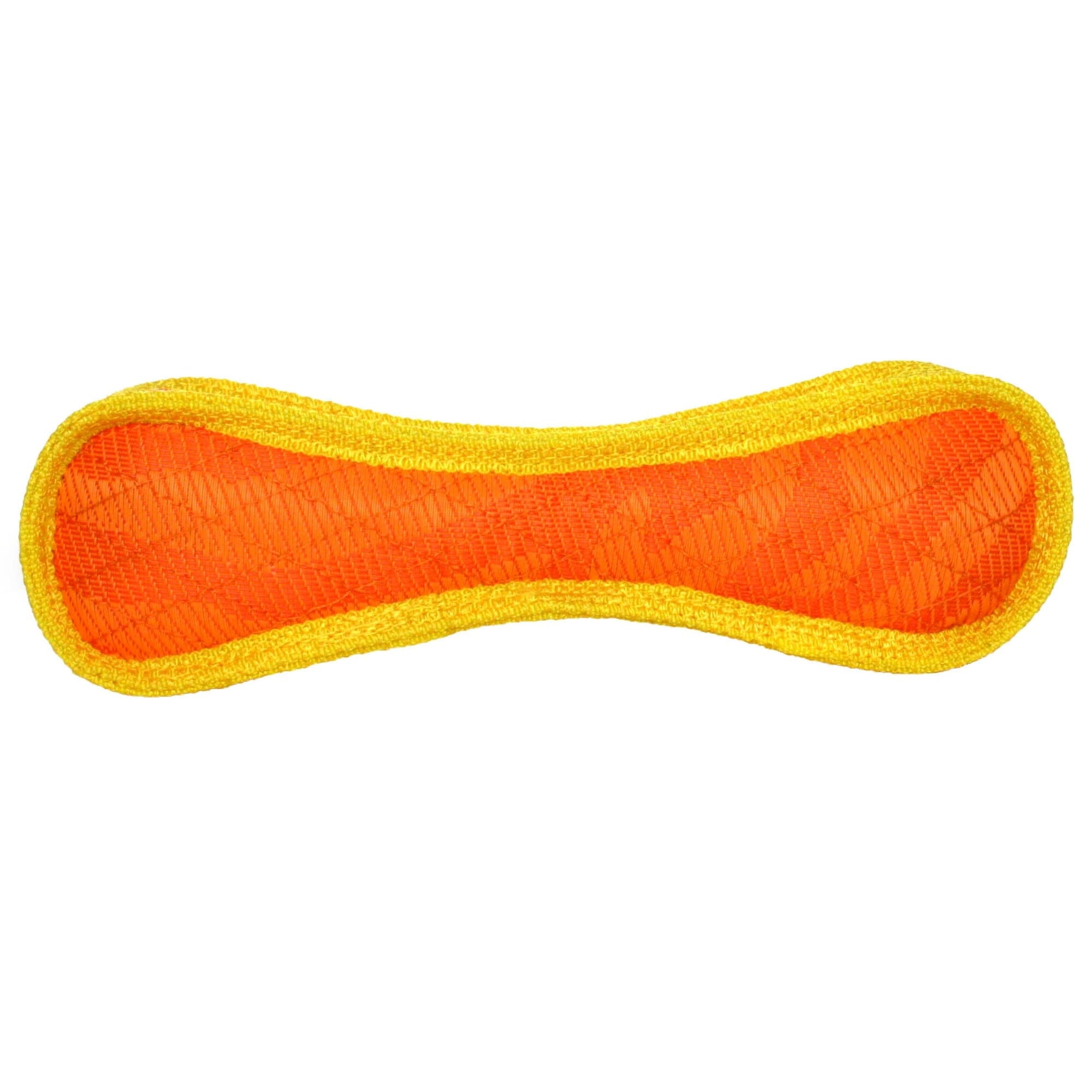 DuraForce Bone Tiger Woven Floating and Squeaking Dog Toy - Orange/Yellow