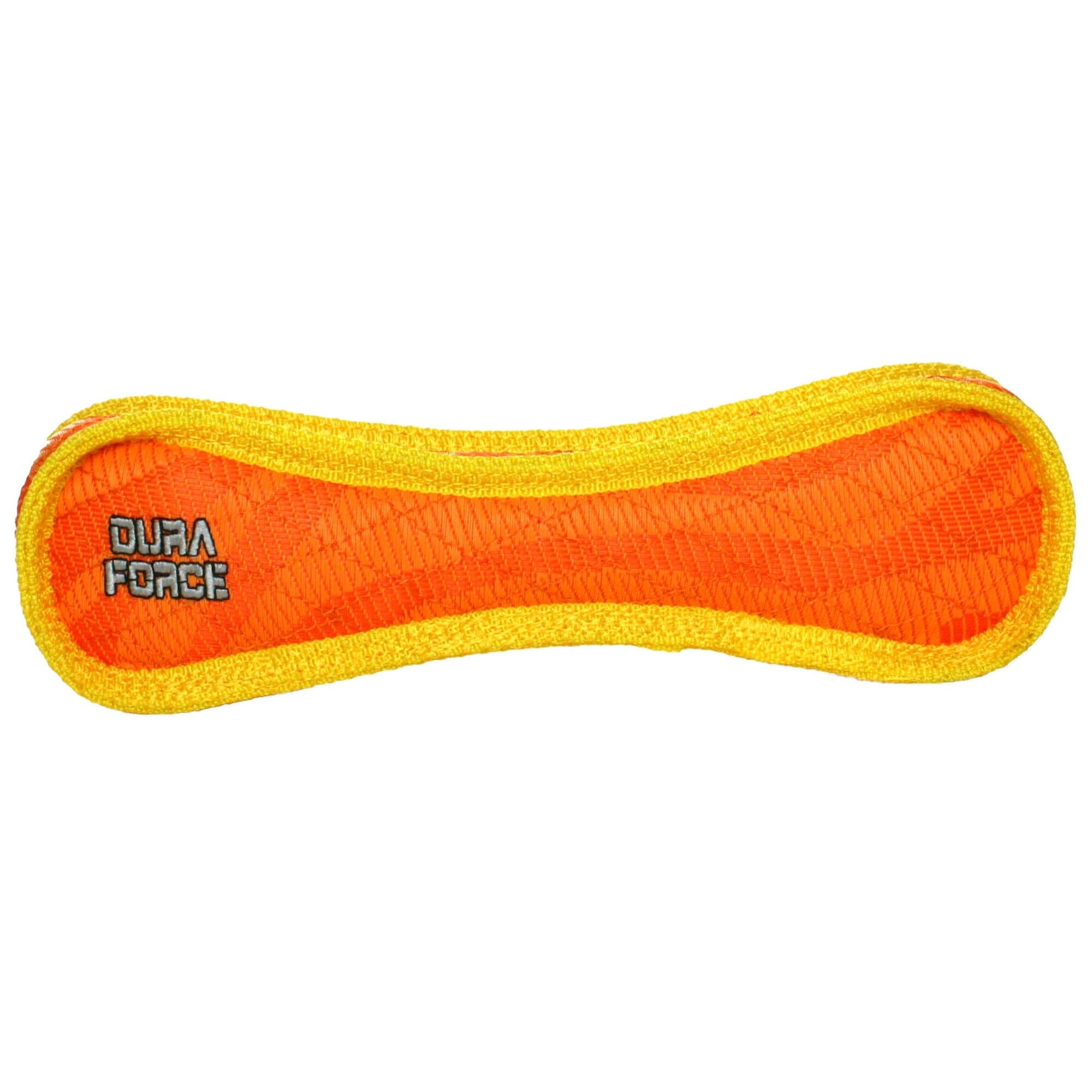 DuraForce Bone Tiger Woven Floating and Squeaking Dog Toy - Orange/Yellow Default Title