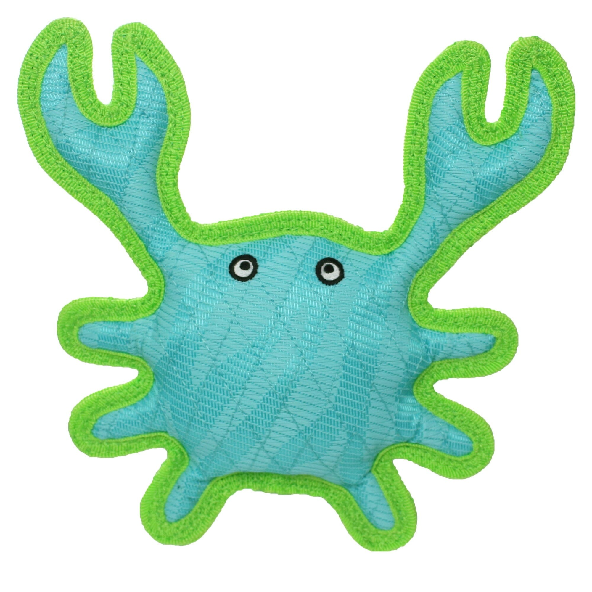 DuraForce Crab Tiger Woven Floating and Squeaking Dog Toy - Blue/Green Default Title