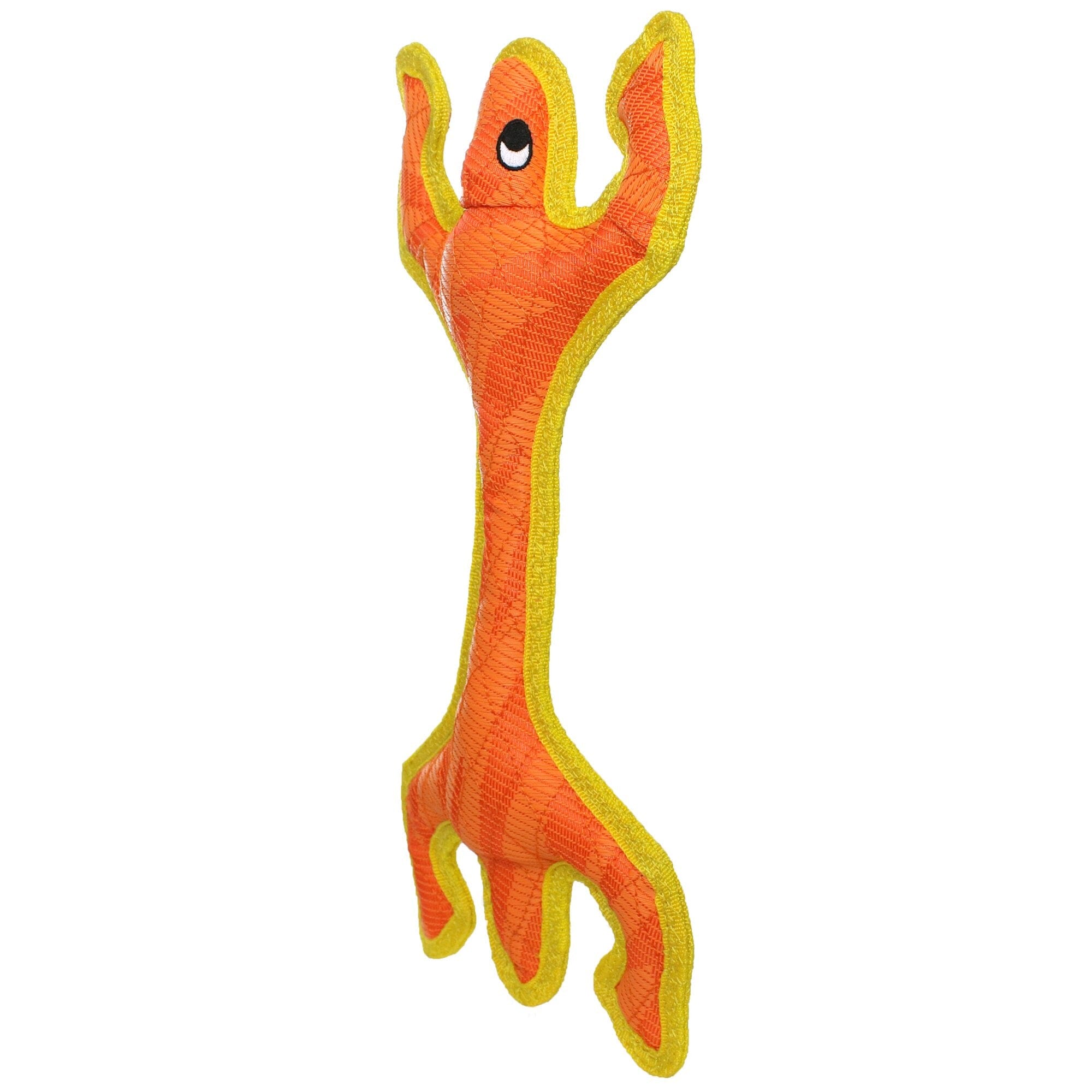DuraForce Lizard Tiger Woven Floating and Squeaking Dog Toy - Orange/Yellow