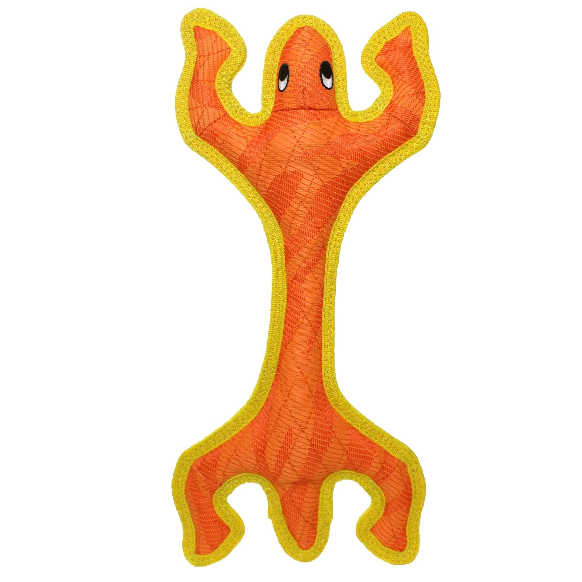 DuraForce Lizard Tiger Woven Floating and Squeaking Dog Toy - Orange/Yellow Default Title