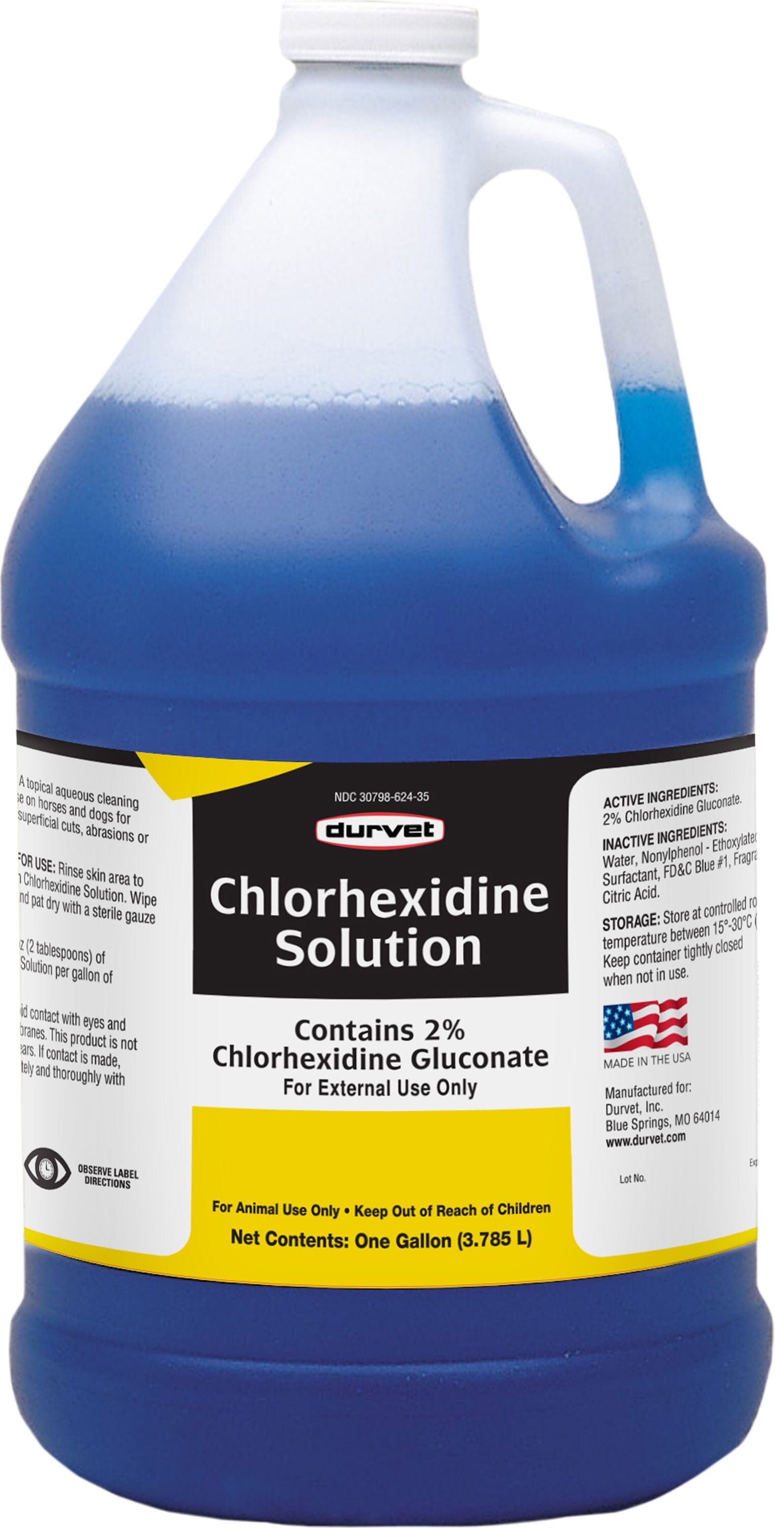 Durvet Chlorhexidine Gluconate 2% Solution Veterinary Supplies Clean Sanitize & Misc - 1 Gal - 4 Pack