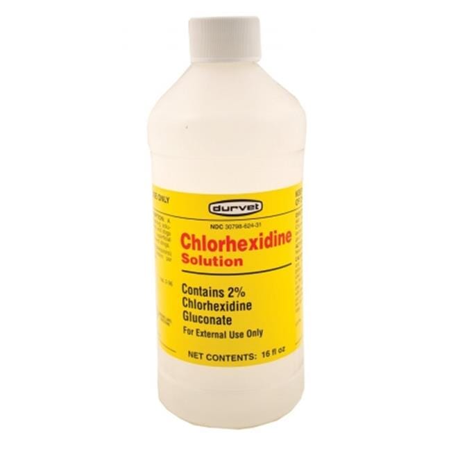 Durvet Chlorhexidine Gluconate 2% Solution Veterinary Supplies Clean Sanitize & Misc - 16 Oz