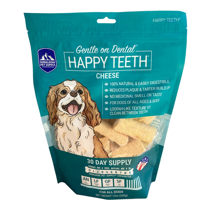 Himalayan Dog Chew Happy Teeth 30 Day Charcoal Cheese Flavored Dental Dog Chews - 12 Oz