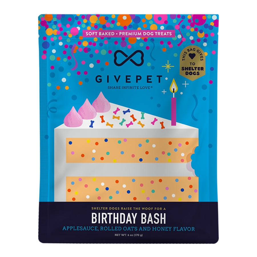 GivePet Birthday Bash Applecesauce Oats and Honey Soft and Chewy Training Dog Treats - 6 Oz