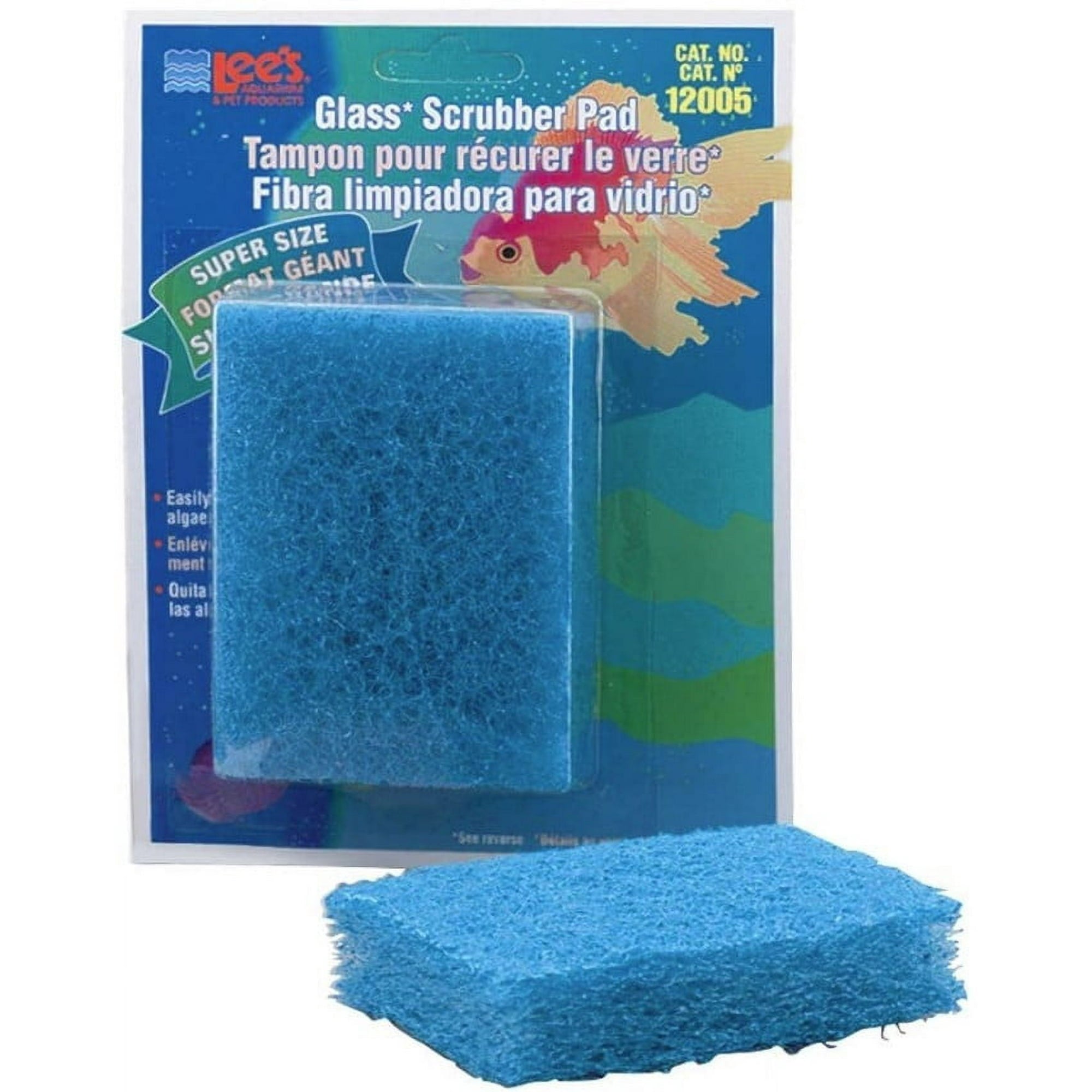 Lee's Coarse Algae Scrubber Pad for Glass Aquariums - Blue - L:3 X W:4 inch Default Title