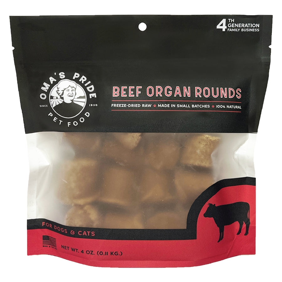 Omas Pride Beef Organ Rounds Freeze-Dried Natural Cat and Dog Chews