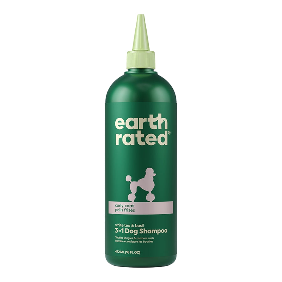 Earth Rated Curly Coat 3-in-1 White Tea and Basil Fragrance Dog Shampoo - 16 Oz