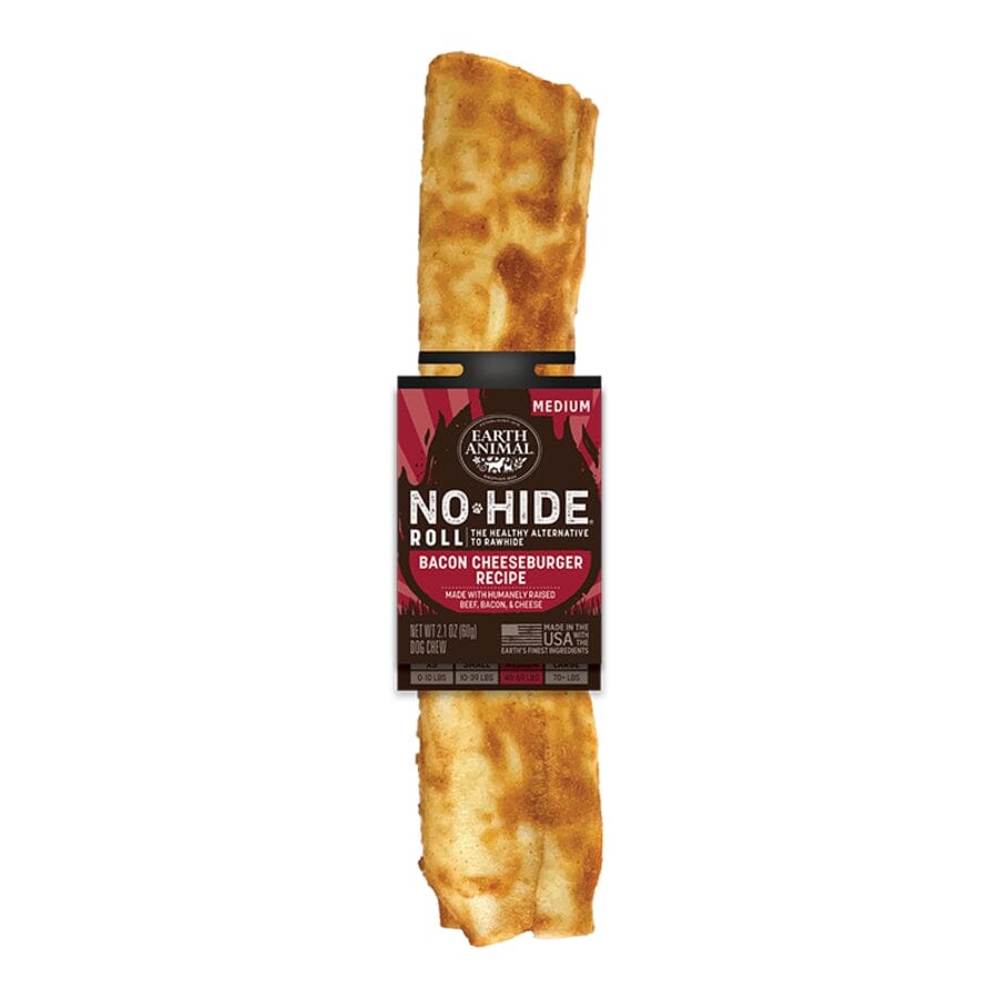 Earth Animal No Hide Rolls BBQ Bacon Cheeseburger Flavored Natural Dog Chews
