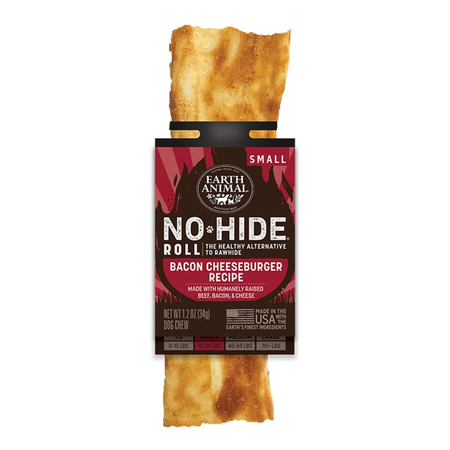 Earth Animal No Hide Rolls BBQ Bacon Cheeseburger Flavored Natural Dog Chews