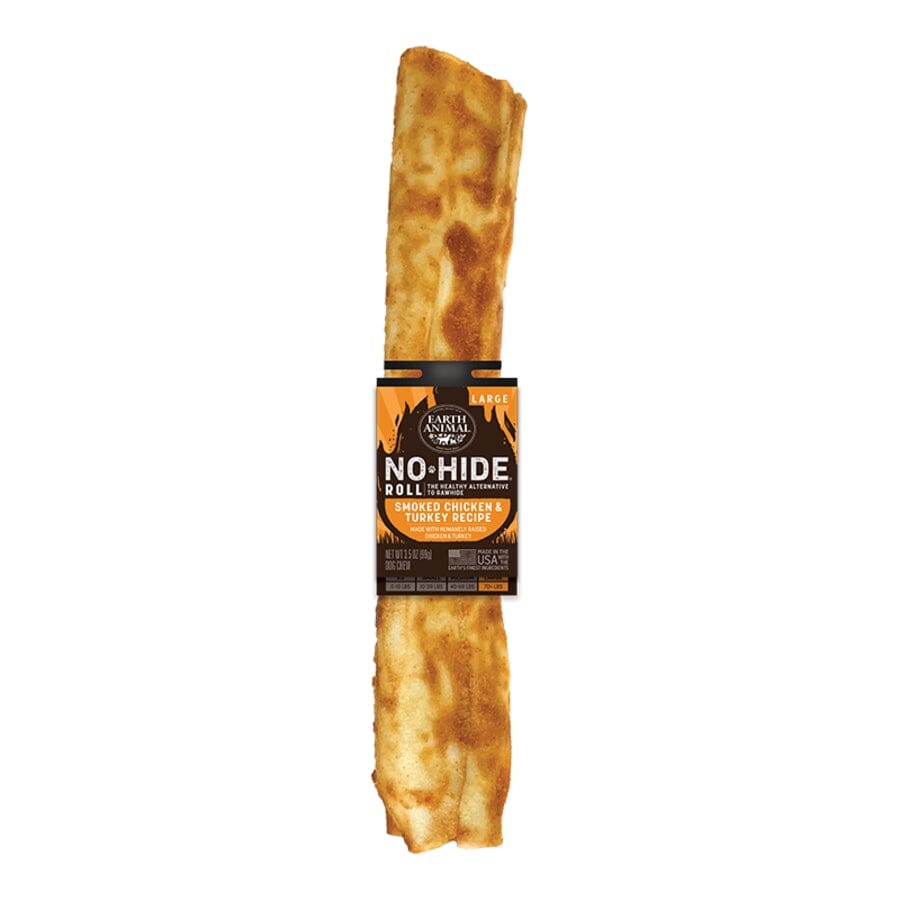 Earth Animal No Hide Rolls Smoked BBQ Chicken and Turkey Natural Dog Chews