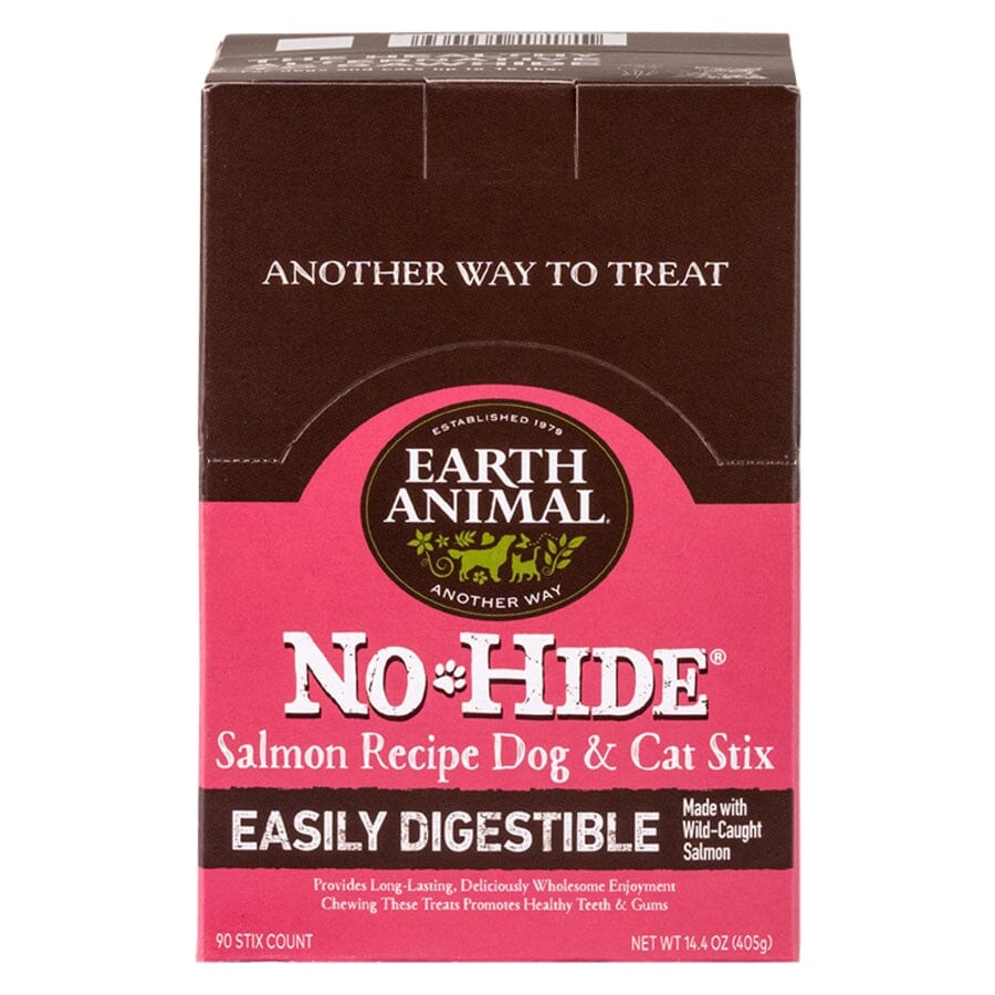 Earth Animal  No Hide Stix Salmon Flavored Natural Cat and Dog Chews - 90 Count
