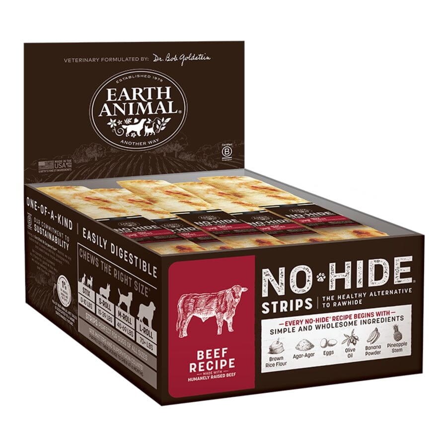 Earth Animal  No Hide Strips Beef Flavored Natural Dog Chews - 60 Count