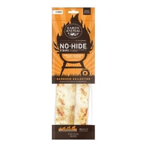 Earth Animal  No Hide Strips Smoked BBQ Chicken and Turkey Natural Dog Chews - 4 Pack
