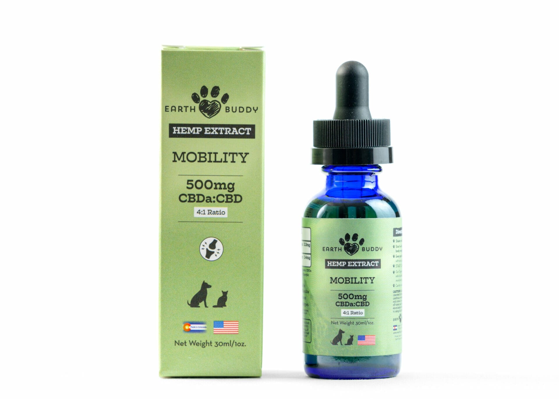 Earth Buddy Mobility Hip and Joint Hemp Extract Liquid Dog Supplements 500MG - 30ML