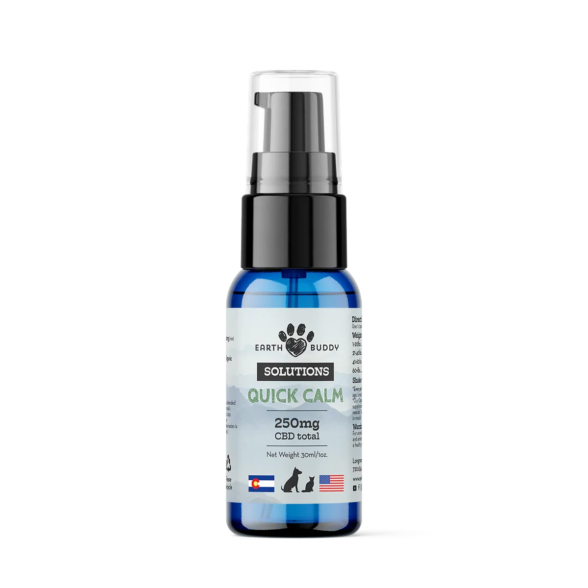Earth Buddy Quick Calm Hemp Liquid Dog Supplements - 250MG