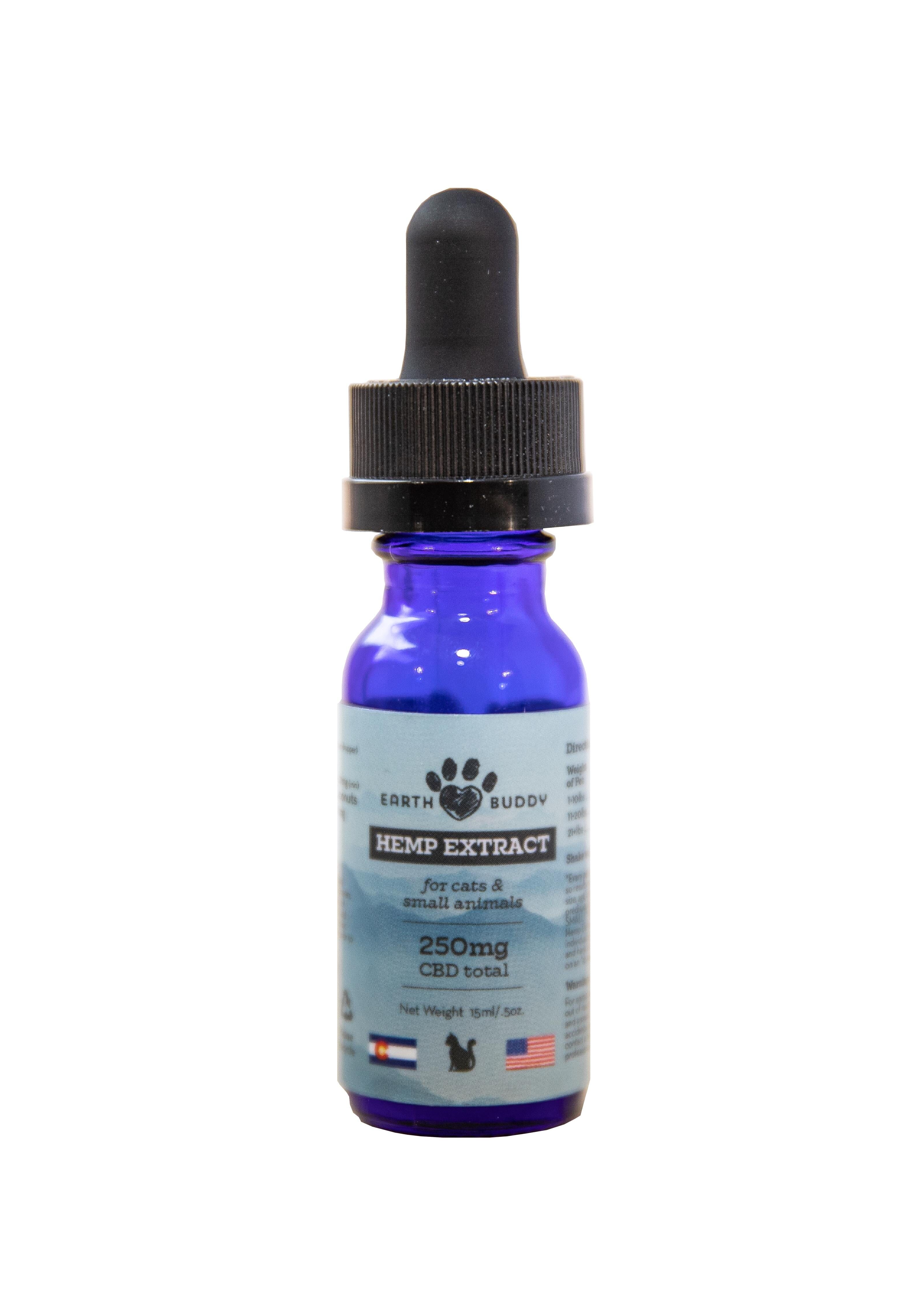 Earth Buddy Whole Hemp Oil Extract Liquid Dog Supplements 250MG - 15ML  