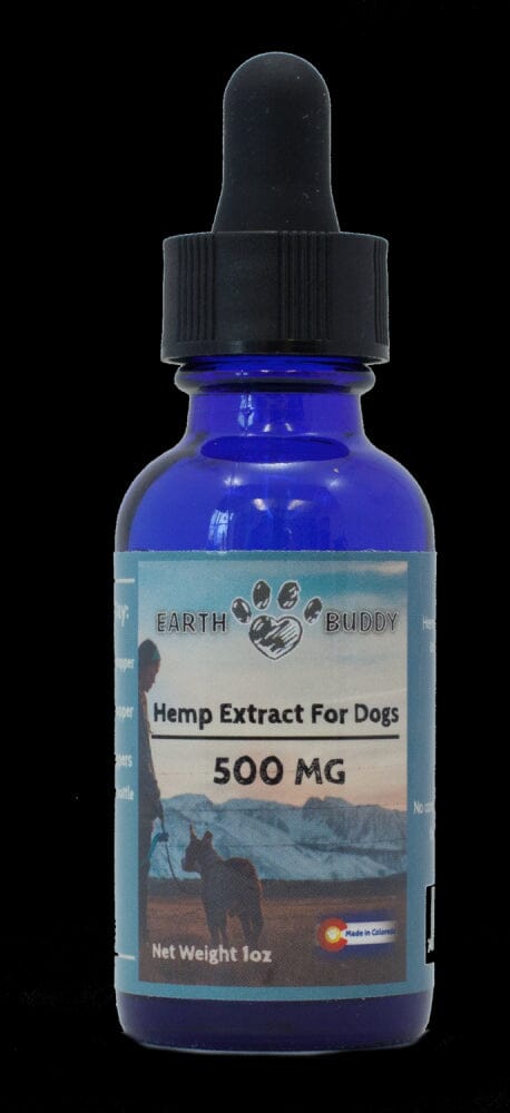 Earth Buddy Whole Hemp Oil Extract Liquid Dog Supplements 500MG - 30ML