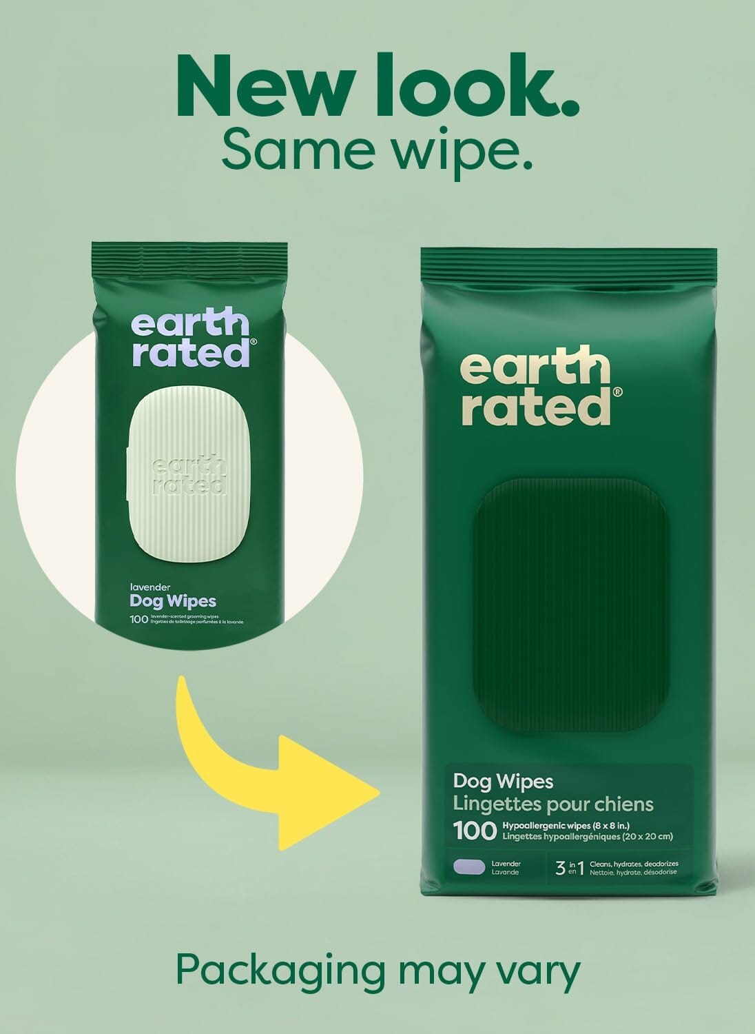 Earth Rated Dog Grooming Wipes Lavender - 100 Count