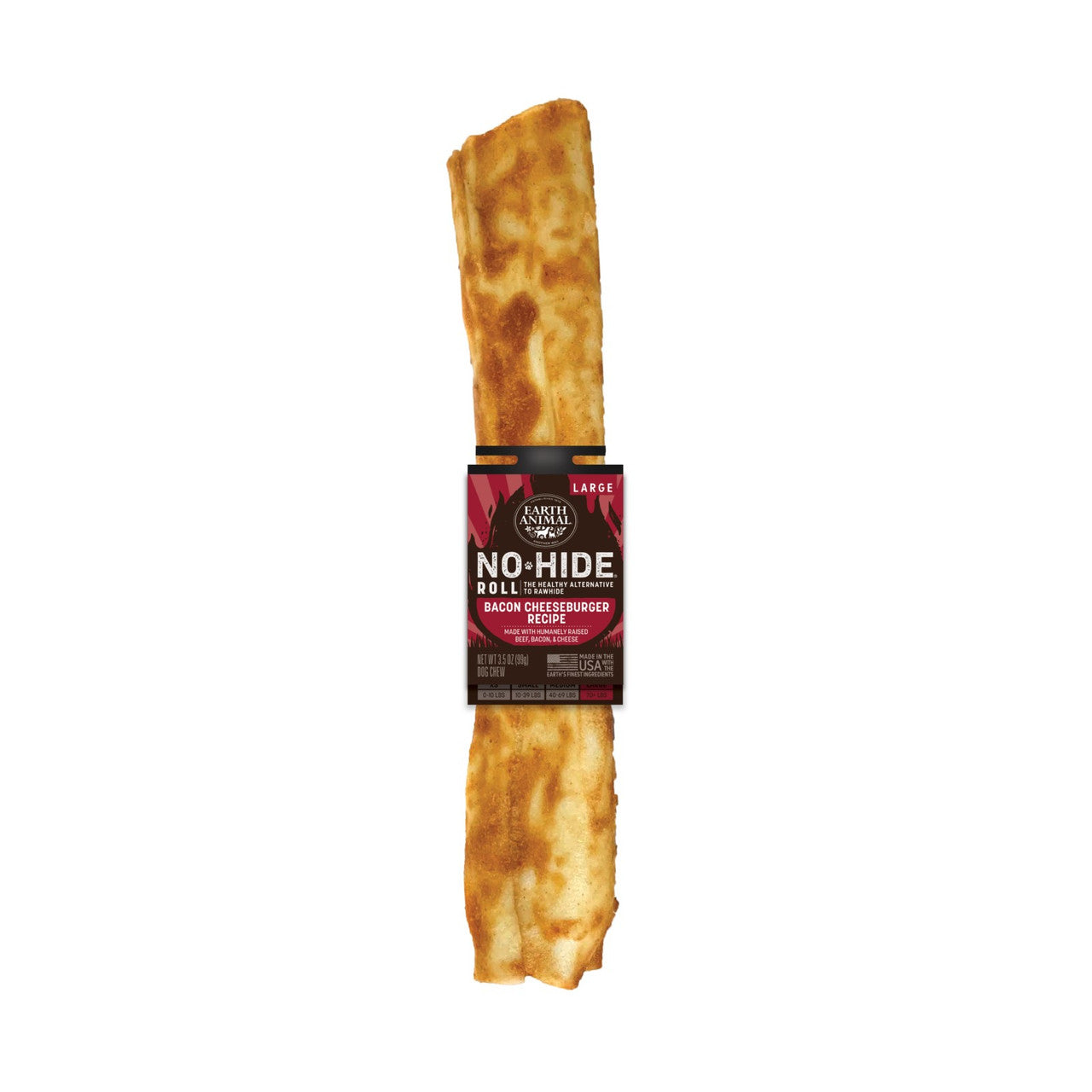 Earth Animal No Hide Rolls BBQ Bacon Cheeseburger Flavored Natural Dog Chews