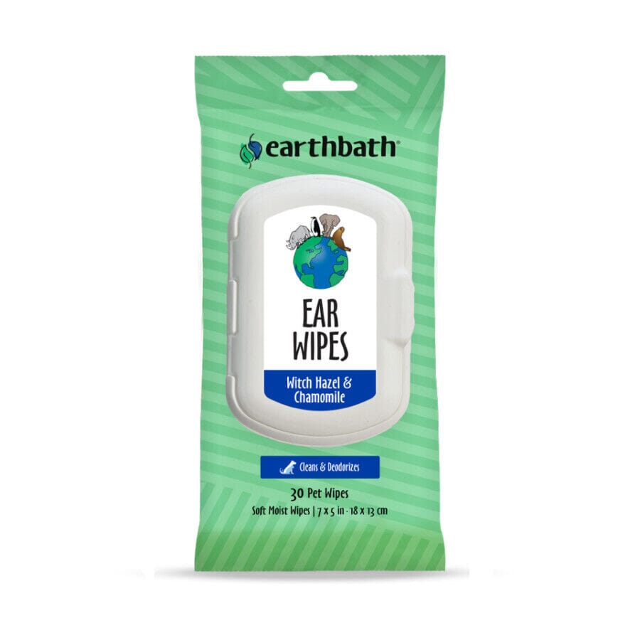 Earthbath Grooming Ear Wipes with Witch Hazel and Chamomile - 30 Pack  