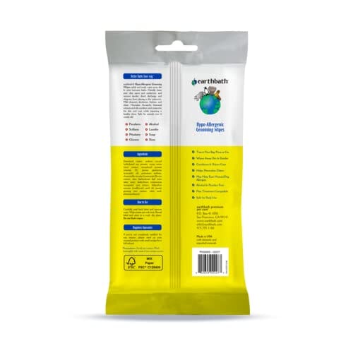 Earthbath Hypo-Allergenic Grooming Cat and Dog Wipes - 30 Count  