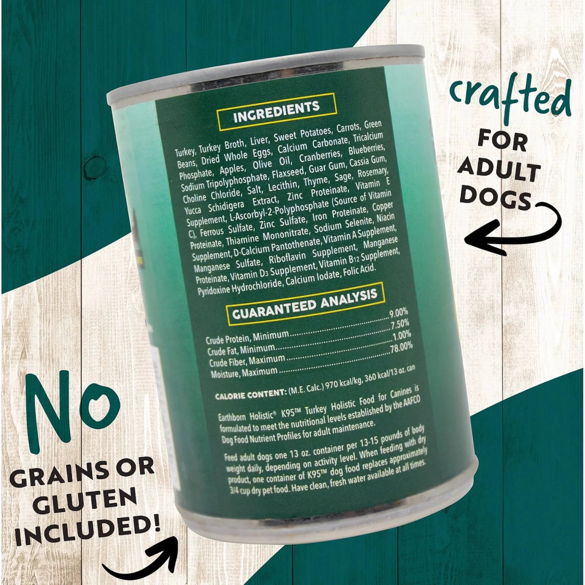 Earthborn Grain-Free K95 Turkey Canned Dog Food - 13 Oz - Case of 12