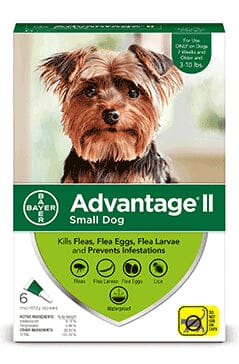 Elanco Advantage II Small Dog 6-Month Dose Spot-on Flea and Tick Treatment -  3-10 Lbs -  Green