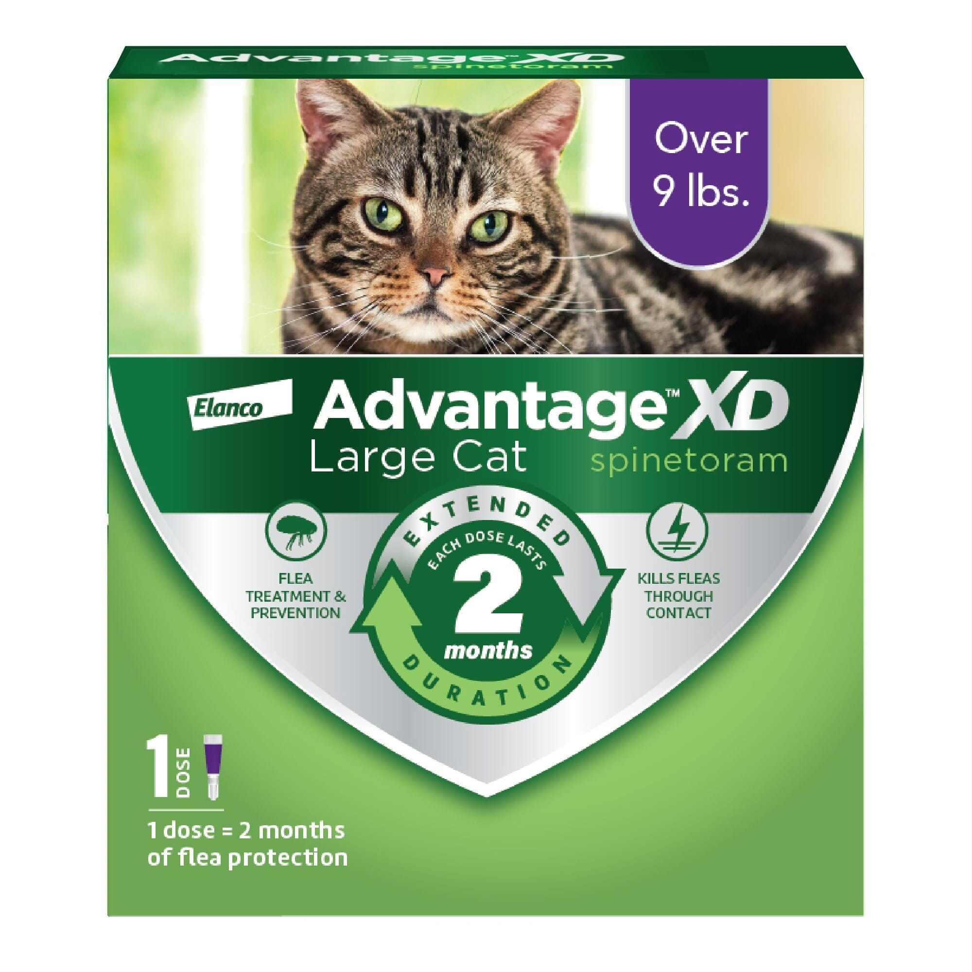 Elanco Advantage XD Extended Large Cat 2-Month 1-Dose Flea and Tick Spot-on Treatment - 9+ Lbs