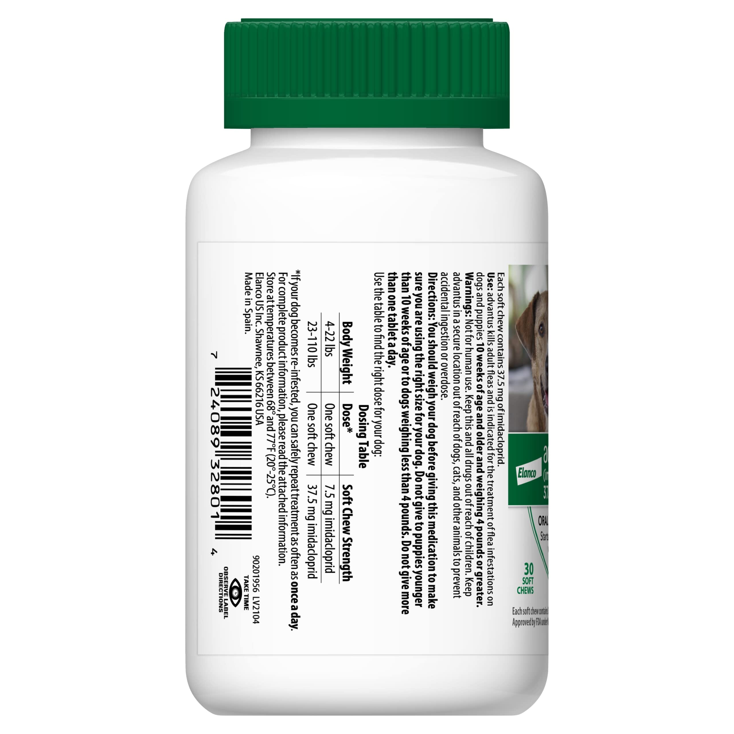 Elanco Advantus Oral Flea and Tick Soft Dog Chews - 23-110 Lbs - 37.5MG